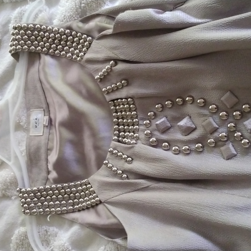 ECI from NY champagne silk type dress